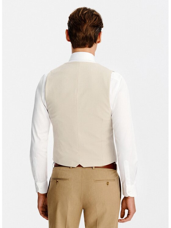 Pako Lorente Pako Lorente Kamizelka garniturowa P26SF-8X-013 Beżowy Slim Fit