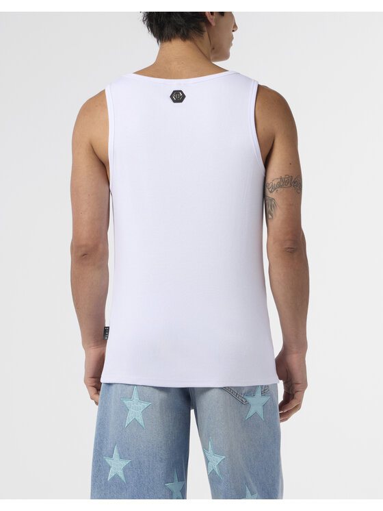 PHILIPP PLEIN PHILIPP PLEIN Tank top 29721 Biela Regular Fit