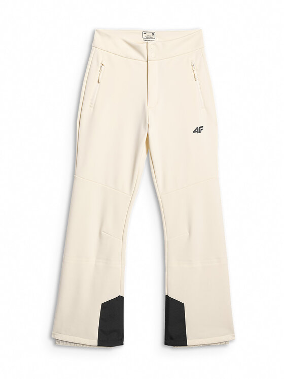 4F 4F Spodnie snowboardowe SKIWEAR Kremowy Slim Fit