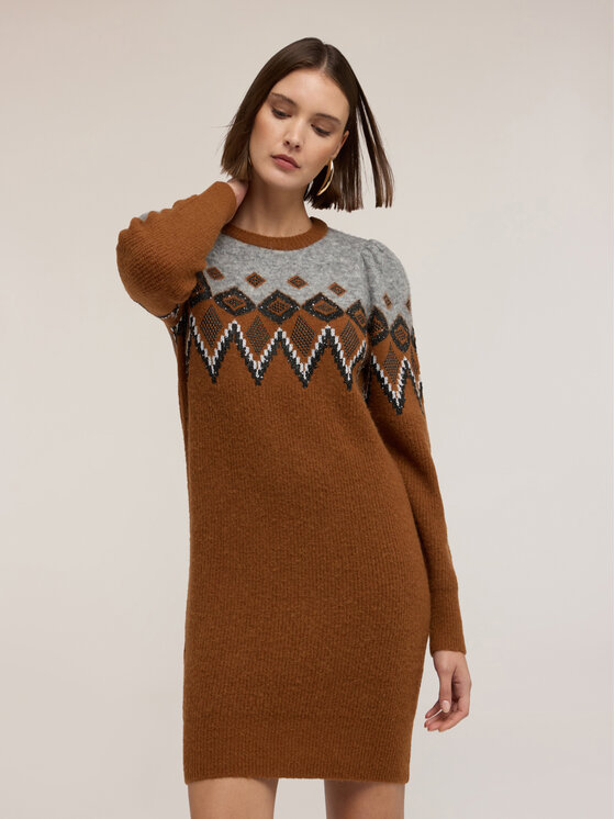 Motivi Motivi Vestito 7612W001520N0V2 Marrone Slim Fit