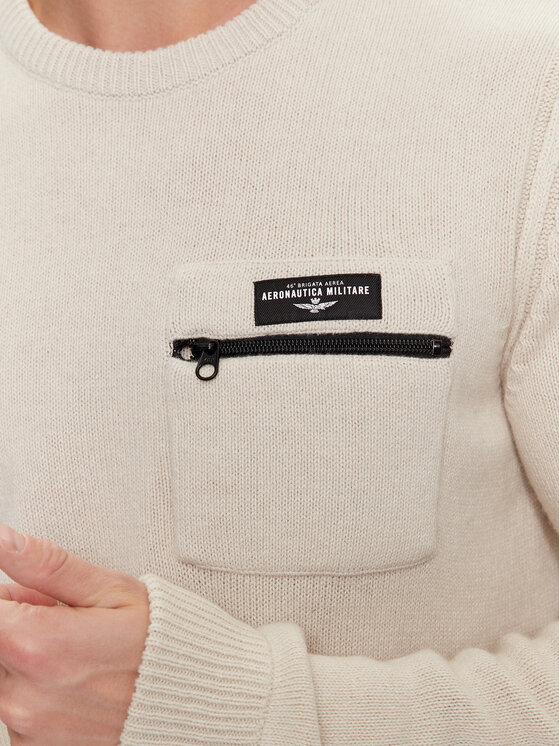 Aeronautica Militare Aeronautica Militare Sweter 232MA1460L518 Écru Regular Fit