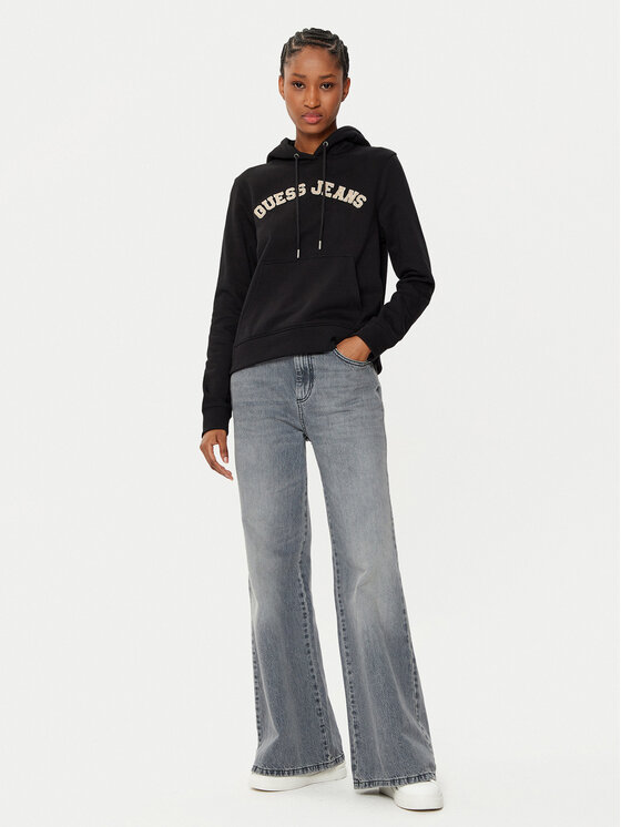 Guess Jeans Guess Jeans Μπλούζα W5RQ17 K68I4 Μαύρο Regular Fit
