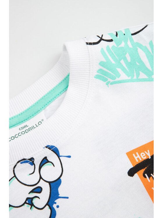 Coccodrillo Coccodrillo T-Shirt WC6143201RBJ-001 Biały Regular Fit