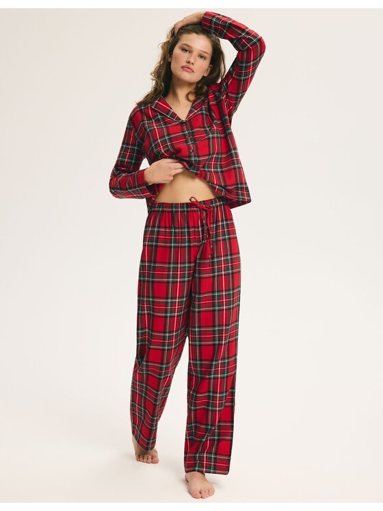 Esotiq Esotiq Piżama 46121 Czerwony Regular Fit