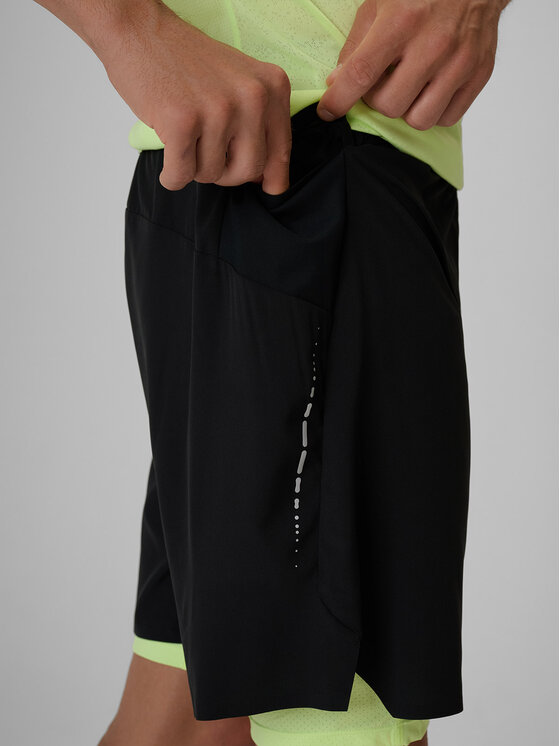 4F 4F Szorty sportowe RUNNING Czarny Regular Fit