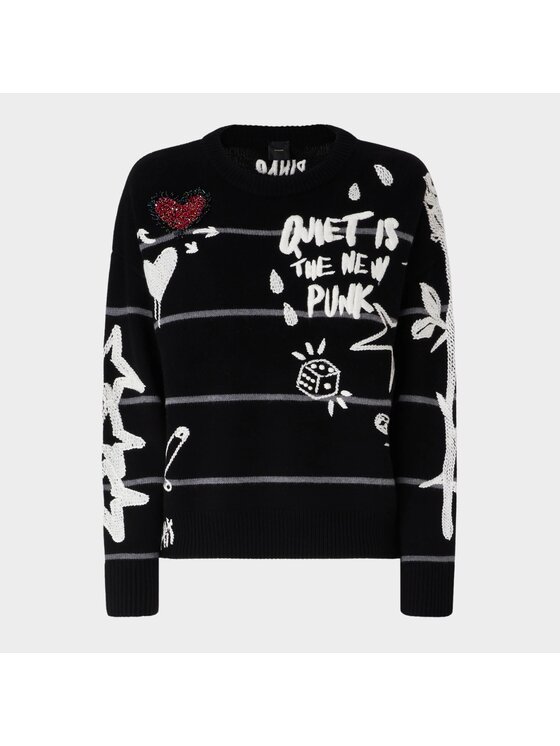 PINKO PINKO Sweter Nuova Andros Czarny Regular Fit