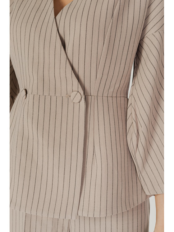 Aware Aware Kurtka damska VMGRACE V-NECK 7/8 BLAZER VMA Beżowy Blazer Fit