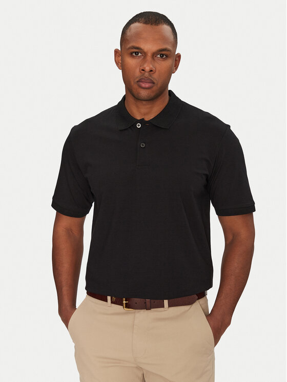 Jack&Jones Jack&Jones Тениска с яка и копчета Jaxon 12268227 Черен Regular Fit