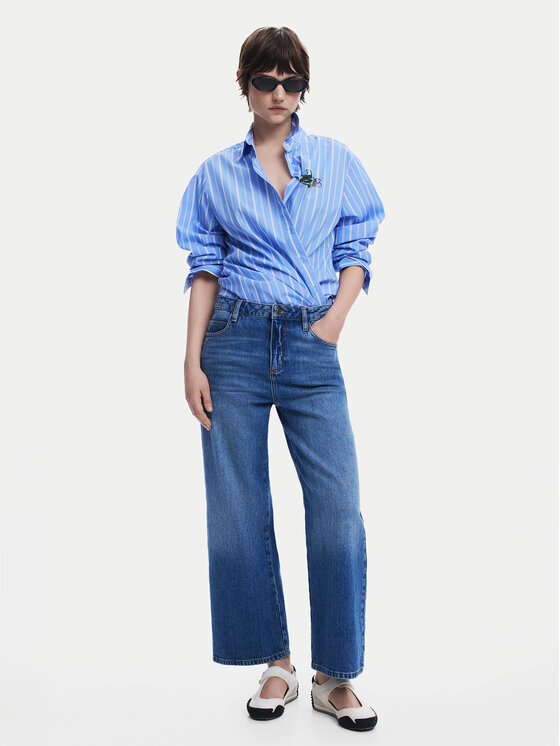 Desigual Desigual Сорочка Dont Do It 25SWCW16 Голубий Loose Fit