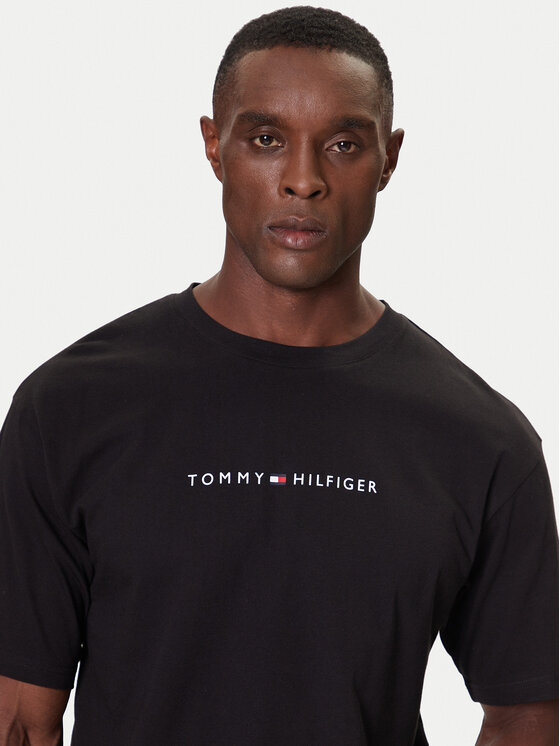 Tommy Hilfiger Tommy Hilfiger Tricou UM0UM03685 Negru Relaxed Fit