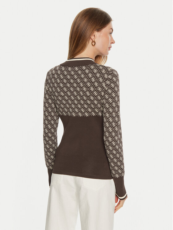Guess Guess Sweter Lise W3BR81 Z37K0 Brązowy Regular Fit