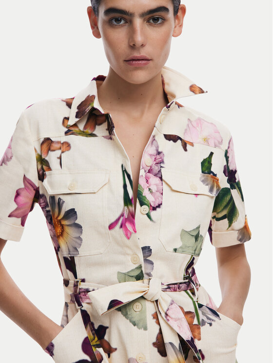 Desigual Desigual Сукня-сорочка Monicawhite 25SWVW13 Écru Regular Fit