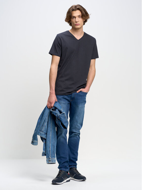BIG STAR BIG STAR T-Shirt classicov_404 Granatowy Basic Fit