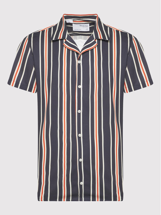Selected Homme Selected Homme Särk Vertical Resort 16086015 Tumesinine Slim Fit