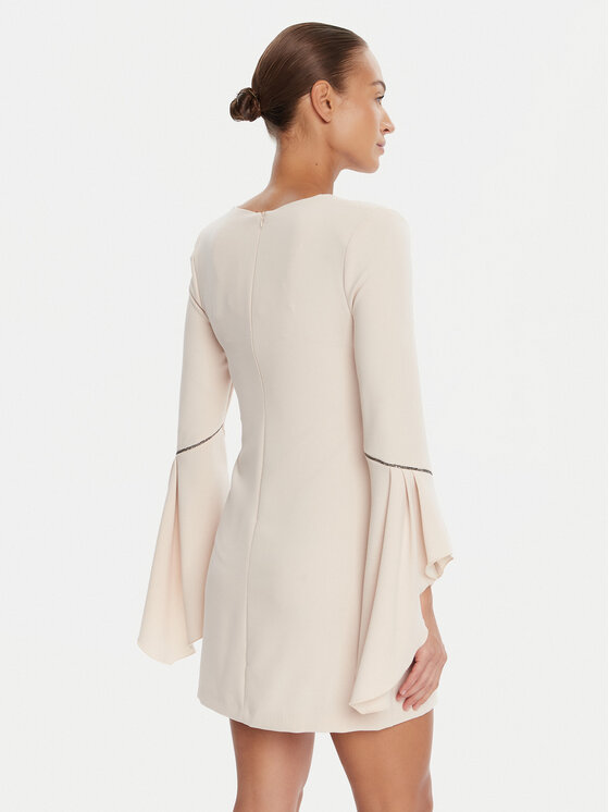 Rinascimento Rinascimento Cocktail obleka CFC0126187003 Bež Slim Fit