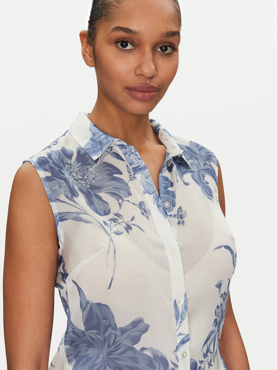 Guess Guess Cămașă W5GH95 WDW82 Colorat Slim Fit