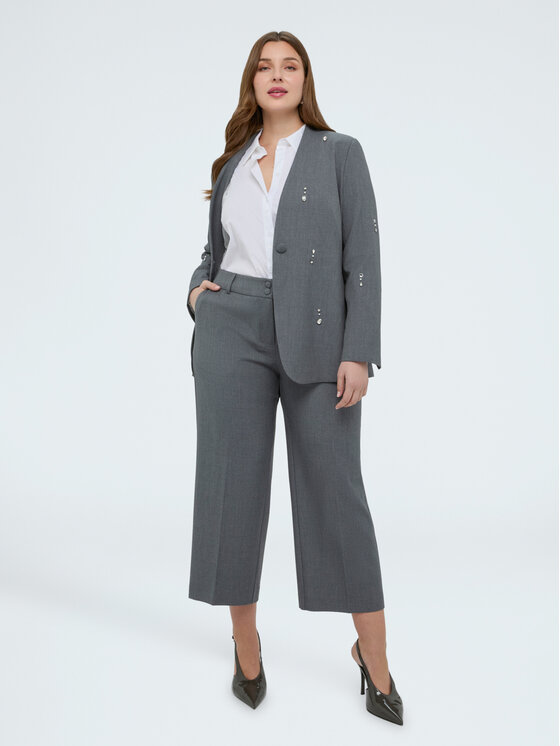 Fiorella Rubino Fiorella Rubino Spodnie materiałowe P167T005230N0S3 Szary Cropp Fit