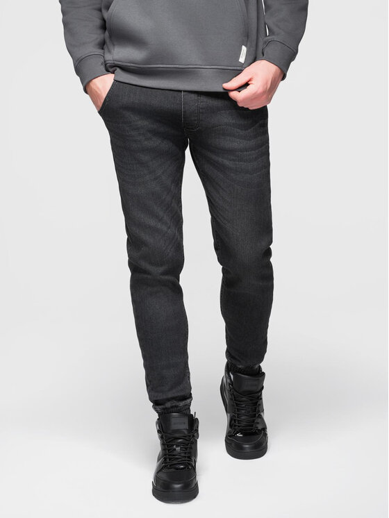 Ombre Ombre Joggery OM-PADJ-0242 Czarny Jogger Fit