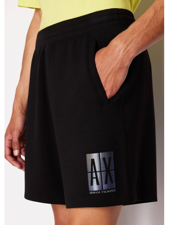 Armani Exchange Armani Exchange Šortky z materiálu 3DZSJE ZJZDZ 1200 Černá Regular Fit