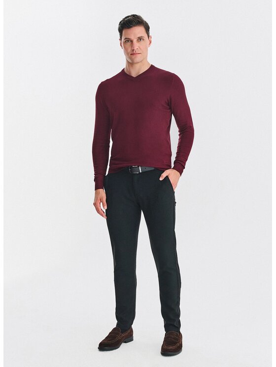Pako Lorente Pako Lorente Sweter P25WN-2X-034 Bordowy Classic Fit