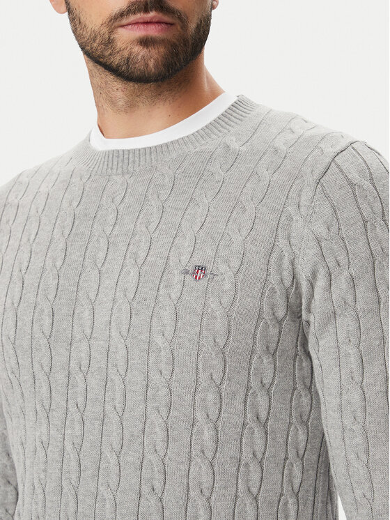 Gant Gant Sweter 8050601 Szary Regular Fit