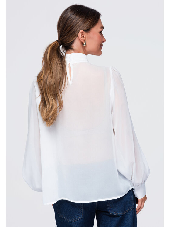 Ombre Ombre Bluzka OW-TS-E0085 Biały Reglan Fit