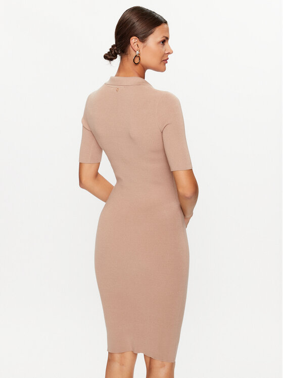 Guess Guess Vestito da giorno W3YK45 Z2YN2 Beige Bodycon Fit