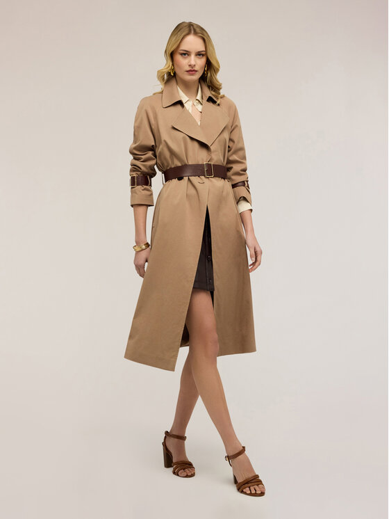 Motivi Motivi Płaszcz zimowy 0003W000126N012 Kremowy Regular Fit