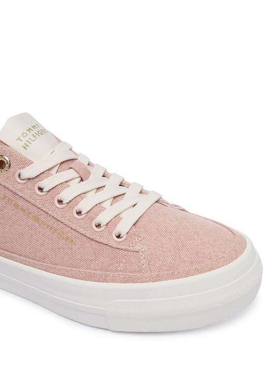 Tommy Hilfiger Tommy Hilfiger Сникърси Washed Canvas Platform Trainers FW0FW09172 Розов