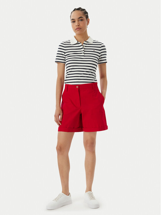 Tommy Hilfiger Tommy Hilfiger Auduma šorti WW0WW41769 Sarkans Regular Fit