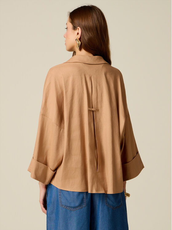 Oltre Oltre Koszula 5001J000818N022 Kremowy Regular Fit
