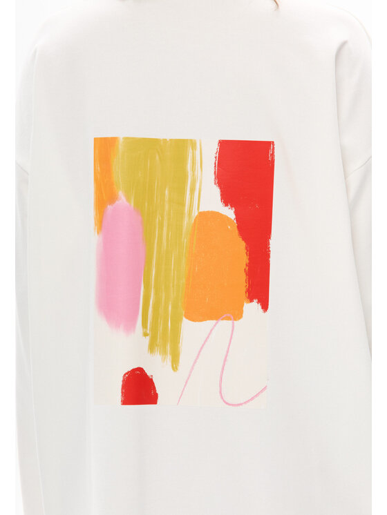 Mirons Mirons Longsleeve Print Biały Oversize