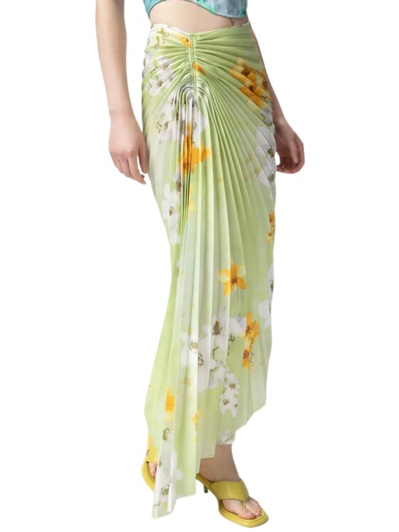 PINKO PINKO Spódnica plisowana Gonna donna 104678A2F2 Pinko Zielony Regular Fit