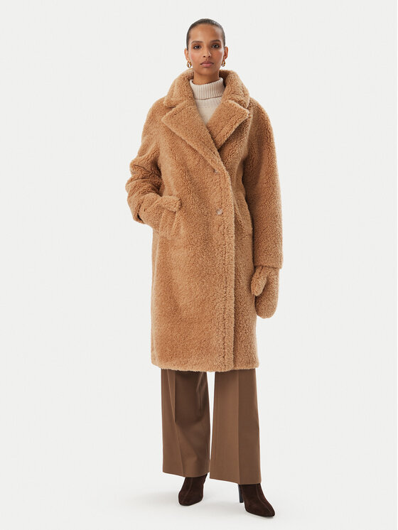 Rinascimento Rinascimento Kożuch sztuczny CFC0127146003 Beżowy Oversize