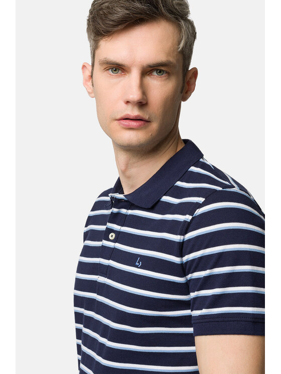 Lancerto Lancerto Polo Logan PO073123000024 Granatowy Regular Fit