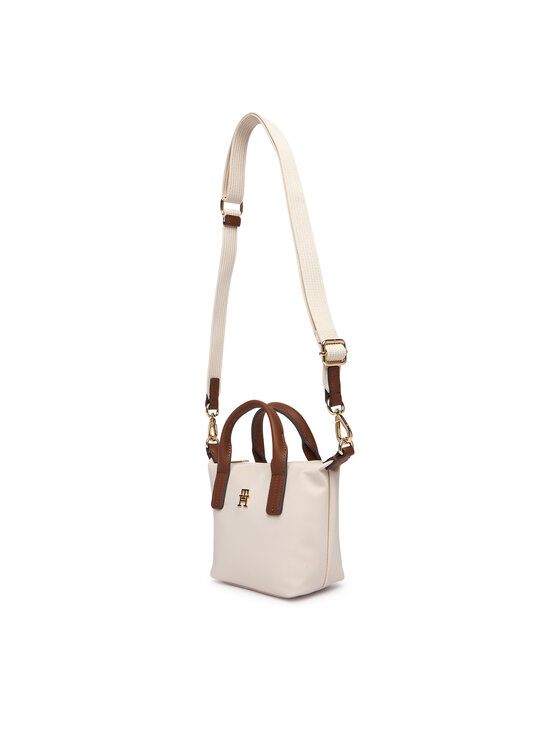 Tommy Hilfiger Tommy Hilfiger Дамска чанта Popette Micro Tote AW0AW18368 Кремав
