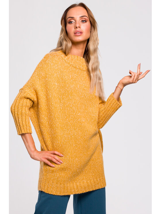 Made of Emotion Made of Emotion Sweter M470 Żółty Casual Fit