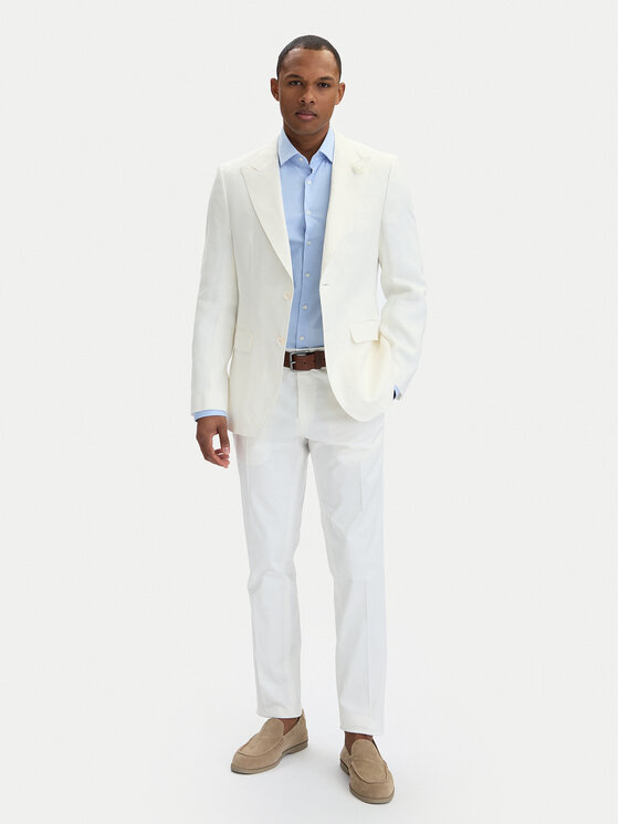 BOSS BOSS Marynarka Hutson Peak 262 50561857 Biały Slim Fit