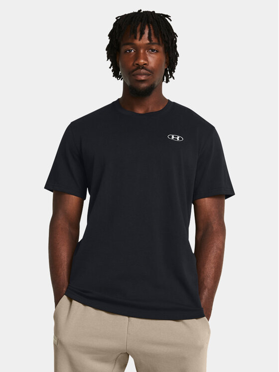 Under Armour Tricou Ua Hw Lc Patch Ss 1382902-001 Negru Loose Fit