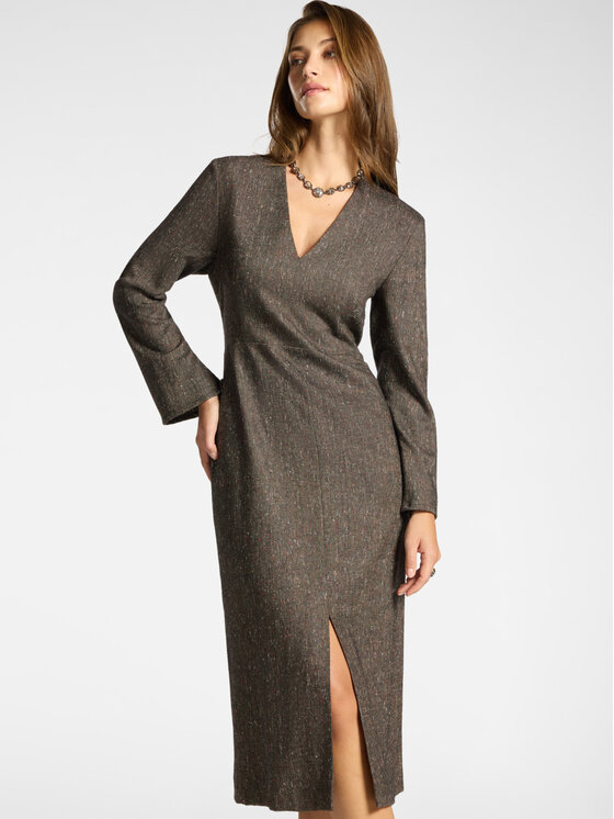 Elena Mirò Elena Mirò Sukienka koktajlowa 7047P000371N001 Brązowy Slim Fit