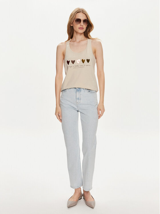 ONLY ONLY топ Henny 15327669 Екрю Regular Fit