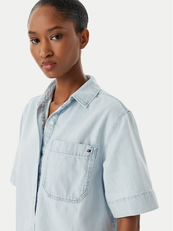 Tommy Hilfiger Tommy Hilfiger Teksasärk WW0WW49573 Sinine Relaxed Fit