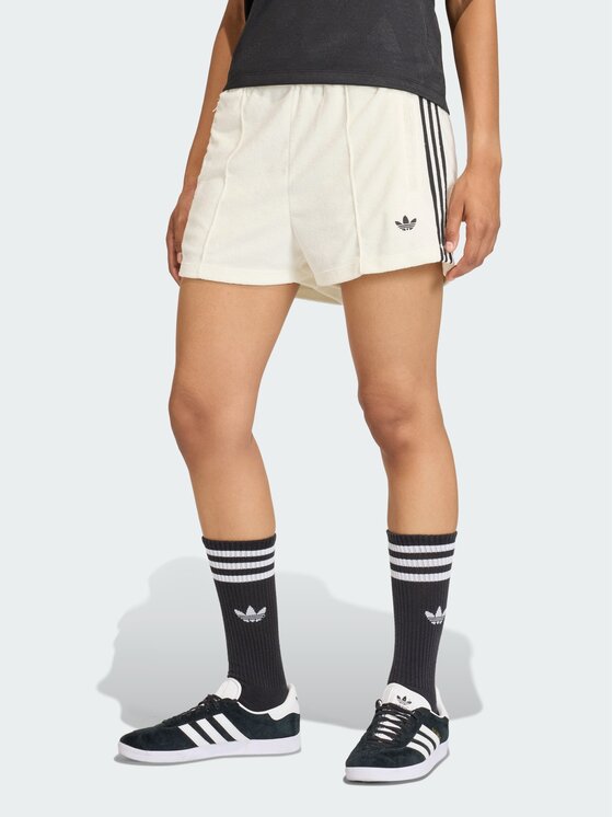 adidas adidas Szorty materiałowe Firebird Biały Loose Fit
