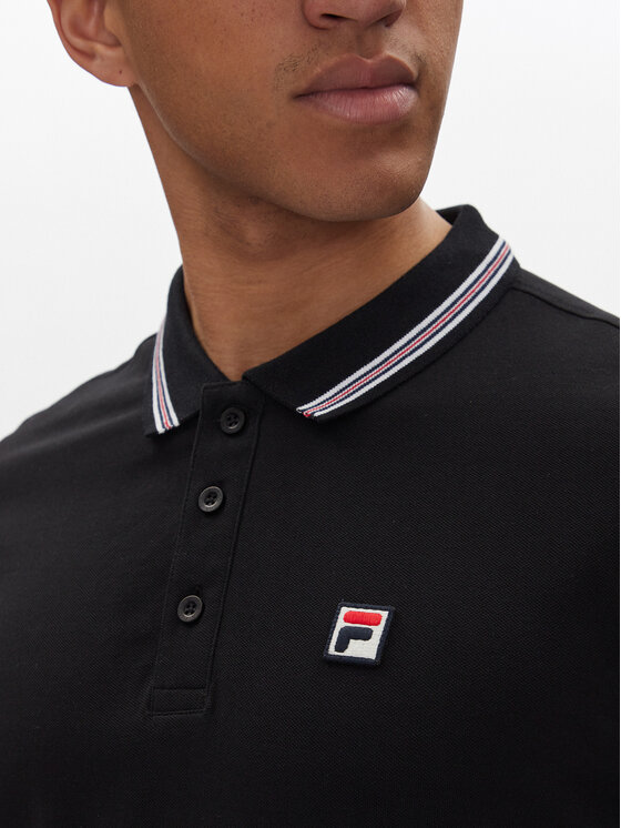 Fila Fila Polokošeľa Lubeek FAM0898 Čierna Regular Fit