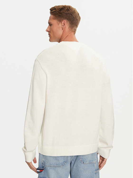 Tommy Jeans Tommy Jeans Sweter Badge DM0DM20706 Biały Regular Fit