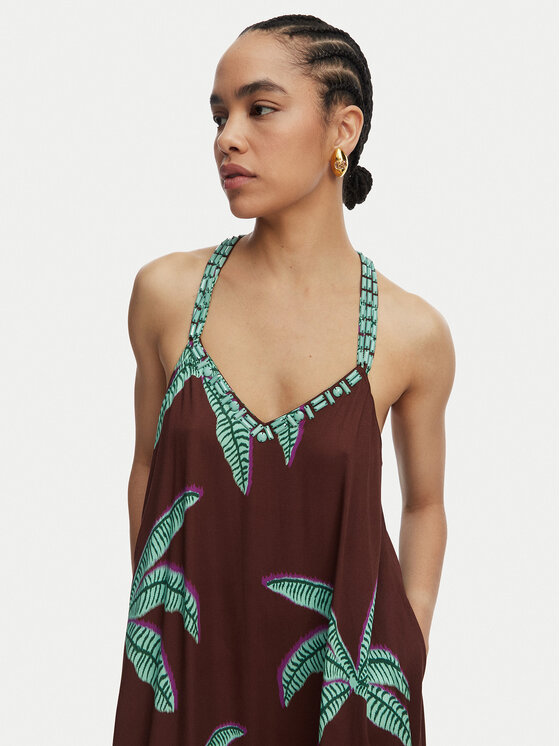 LOLA CASADEMUNT LOLA CASADEMUNT Лятна рокля LS2616022 Кафяв Relaxed Fit