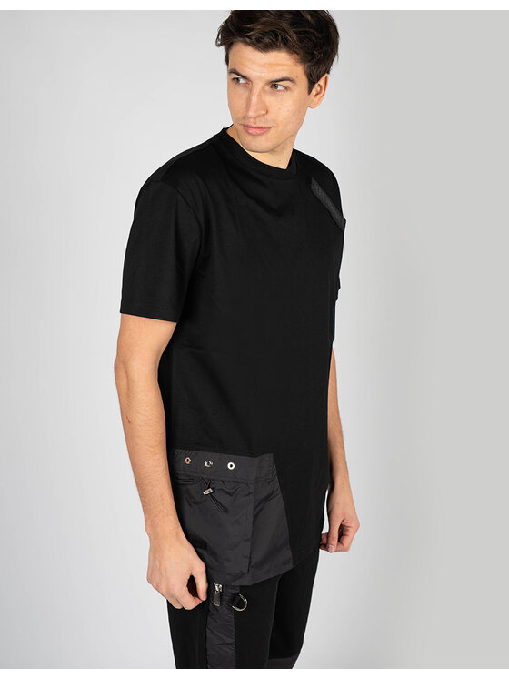 Les Hommes Les Hommes T-Shirt LKT152 703 | Oversized Fit Mercerized Cotton T-Shirt Černá Oversize