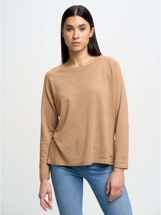 BIG STAR BIG STAR Sweter AIRIN_802_160 Brązowy Regular Fit