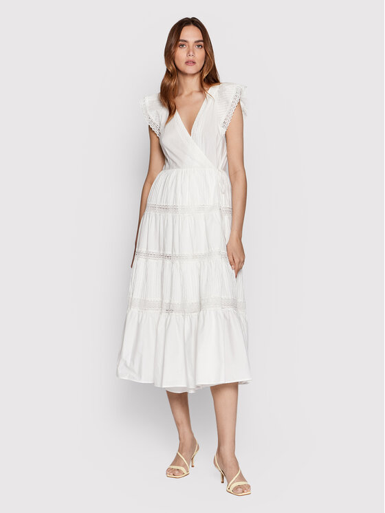 TWINSET Rochie de vară 221TT2030 Alb Regular Fit