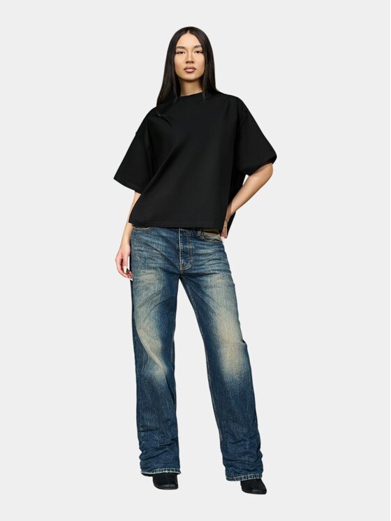 MADE BY SOCIETY MADE BY SOCIETY T-Shirt Tricou OUTPOST - T27321 Czarny Basic Fit